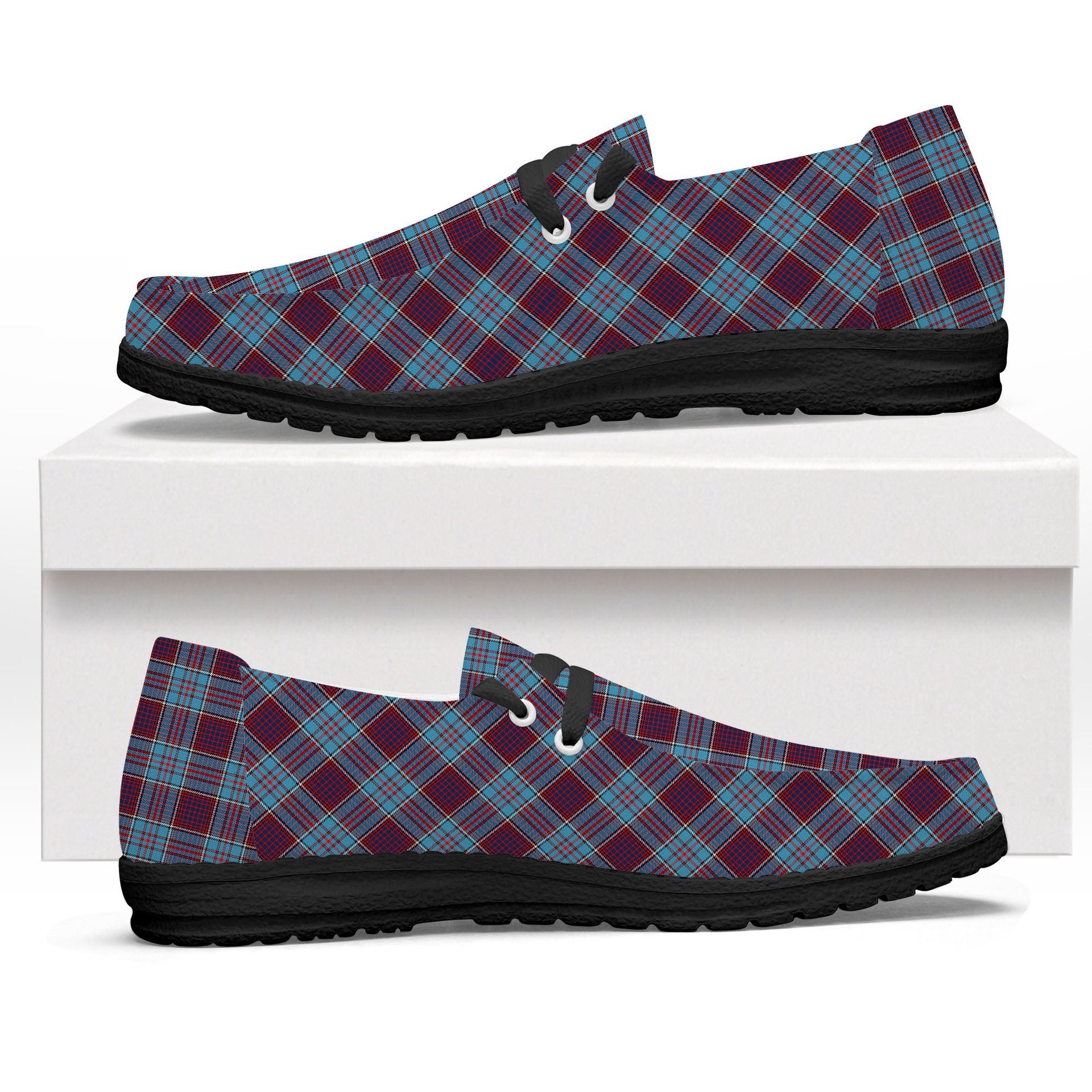 ScotsTee Shop Scottish Royal Canadian Air Force Modern Tartan Plaid Canvas Loafer Shoes