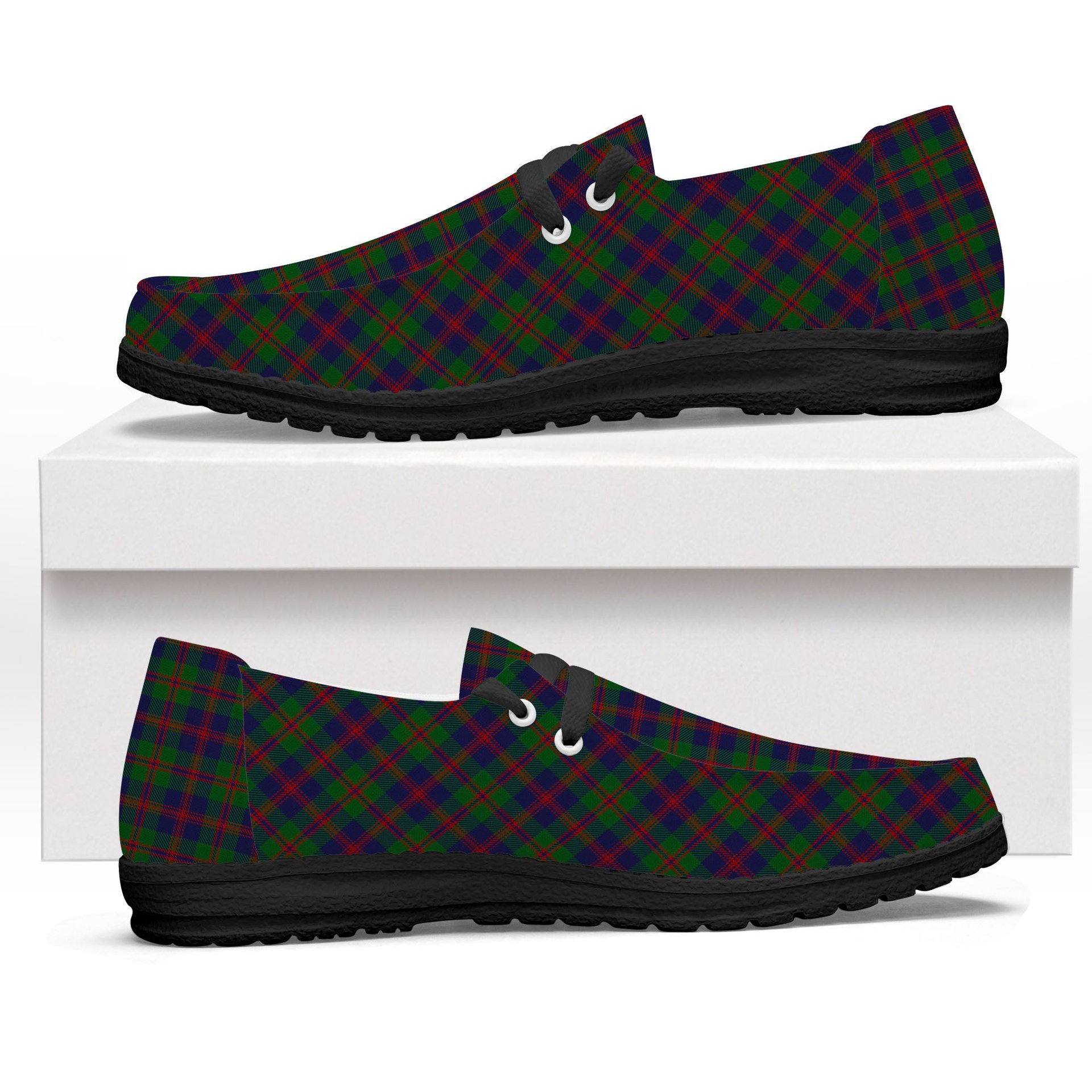 ScotsTee Shop Scottish Robertson Struan Tartan Plaid Canvas Loafer Shoes