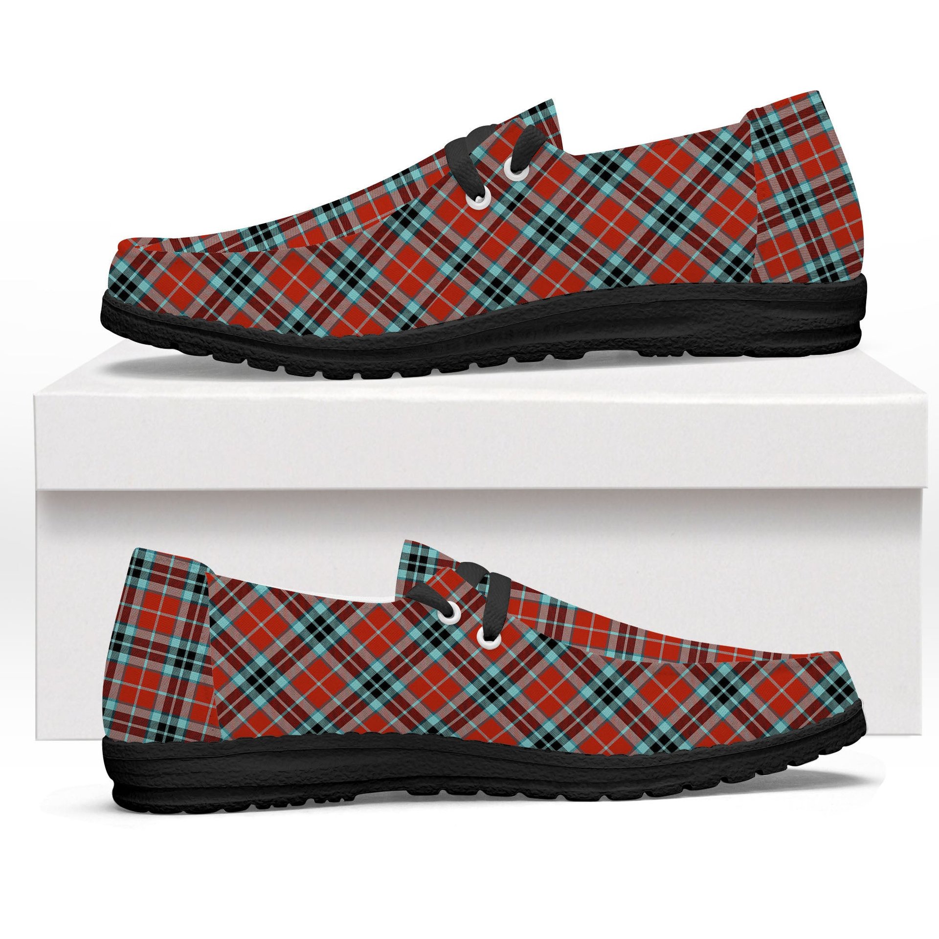 ScotsTee Shop Scottish McTavish Ancient Tartan Plaid Canvas Loafer Shoes