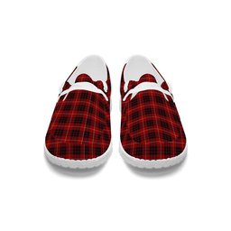 ScotsTee Shop Scottish Monroe Black and Red Tartan Plaid Canvas Loafer Shoes