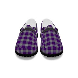 ScotsTee Shop Scottish Menzies Mauve and White Tartan Plaid Canvas Loafer Shoes
