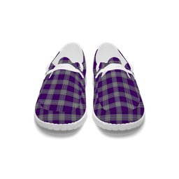 ScotsTee Shop Scottish Menzies Mauve and White Tartan Plaid Canvas Loafer Shoes