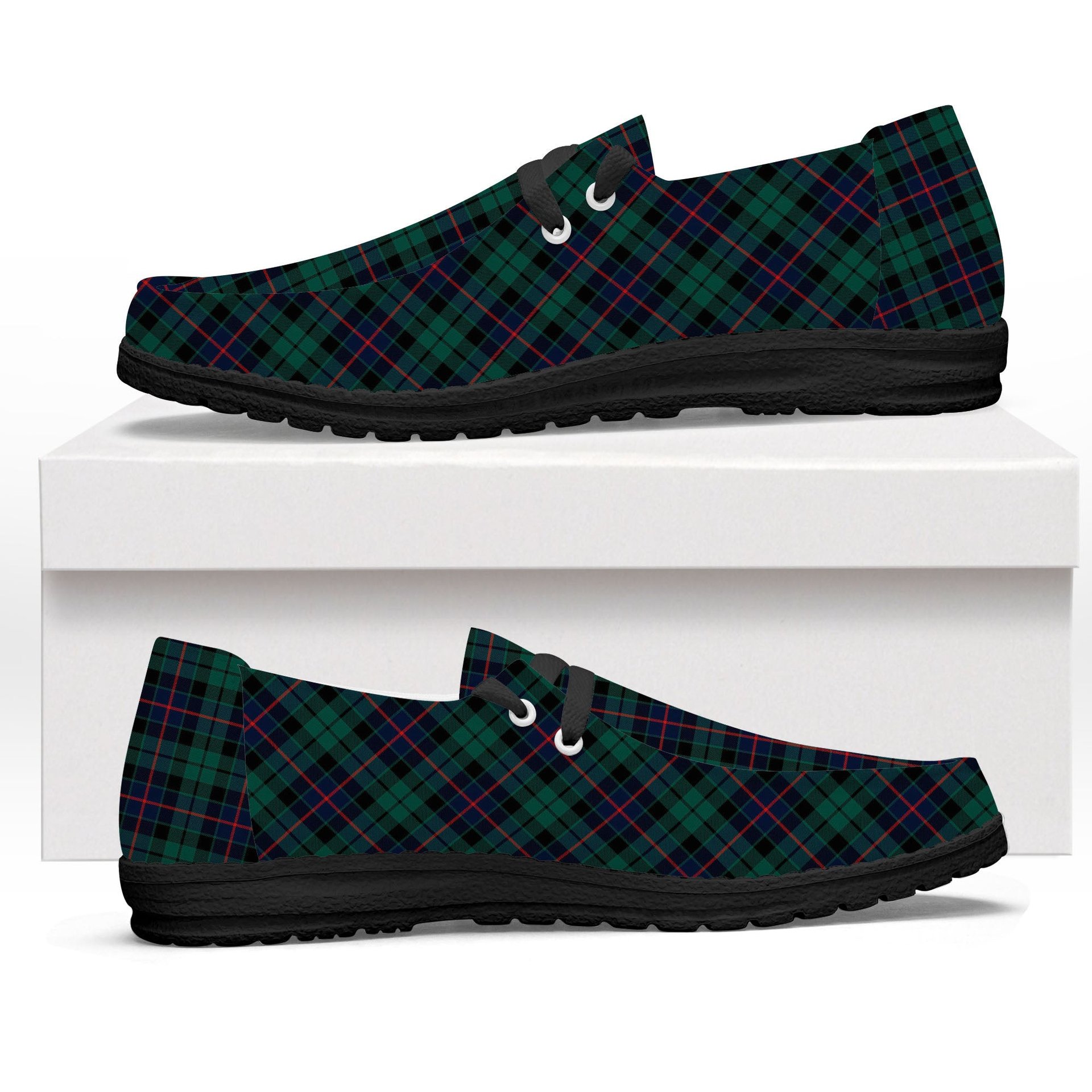 ScotsTee Shop Scottish Morrison Hunting Modern Tartan Plaid Canvas Loafer Shoes