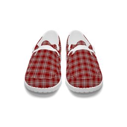 ScotsTee Shop Scottish Menzies 1815 Tartan Plaid Canvas Loafer Shoes