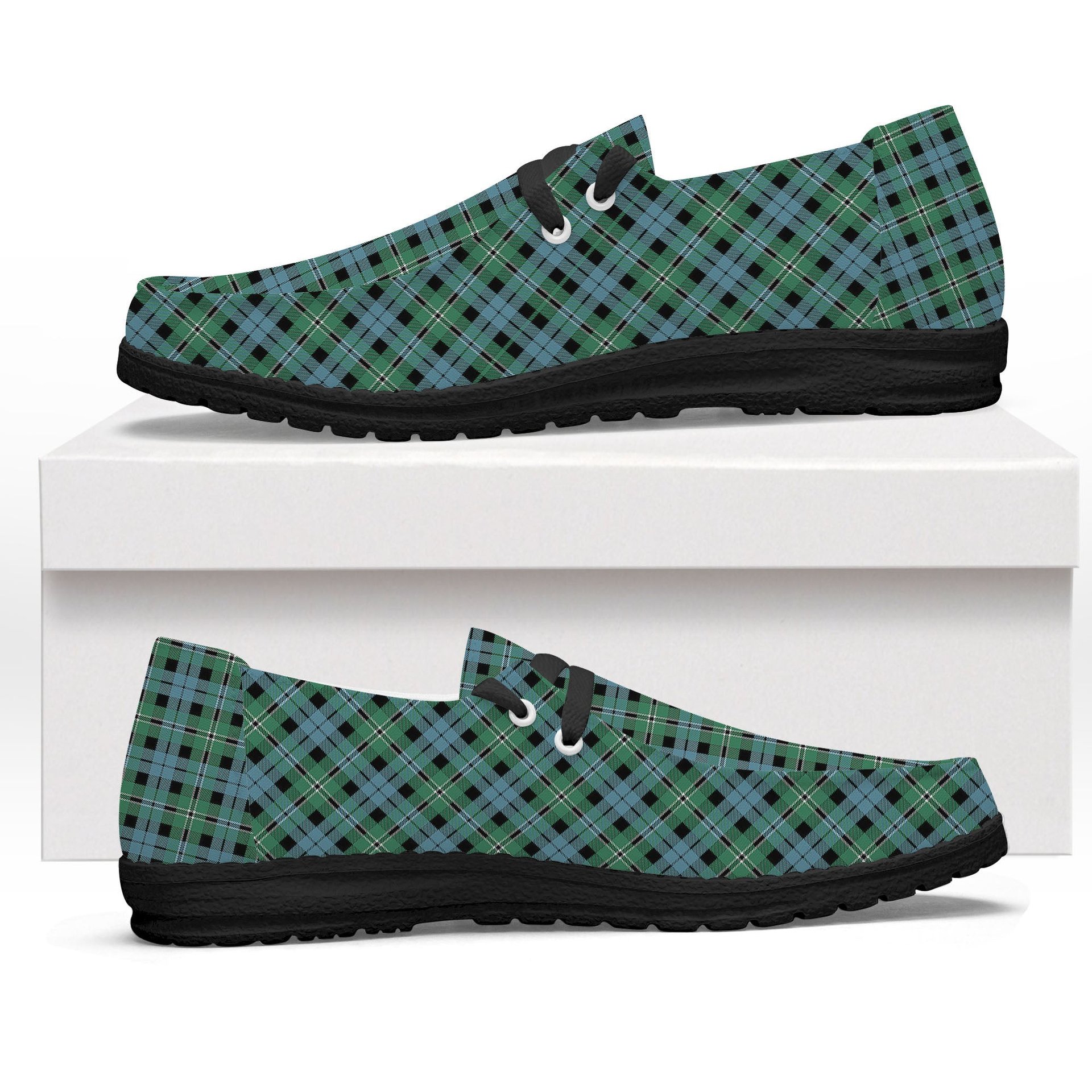 ScotsTee Shop Scottish Melville Modern Tartan Plaid Canvas Loafer Shoes