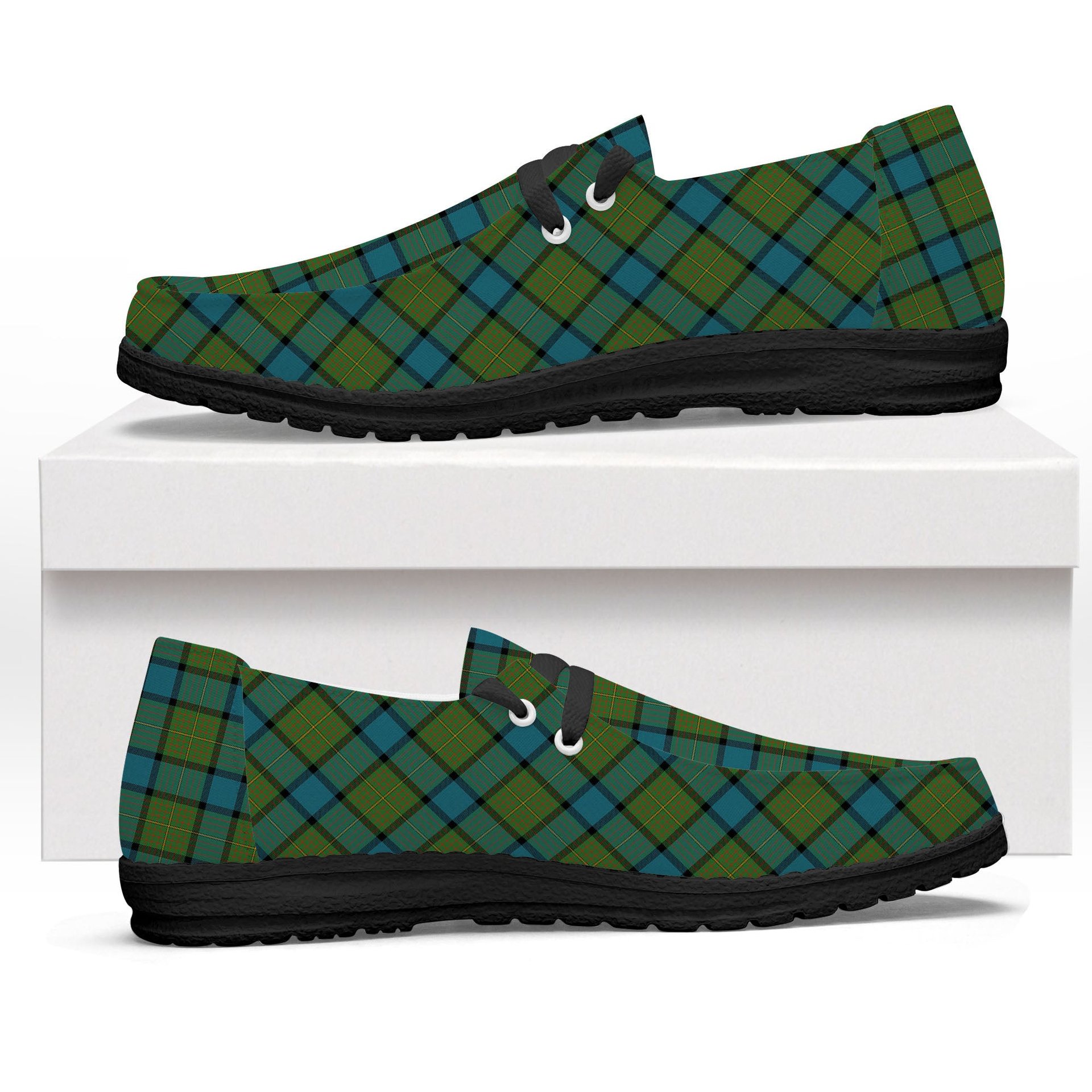 ScotsTee Shop Scottish Muir Ancient Tartan Plaid Canvas Loafer Shoes