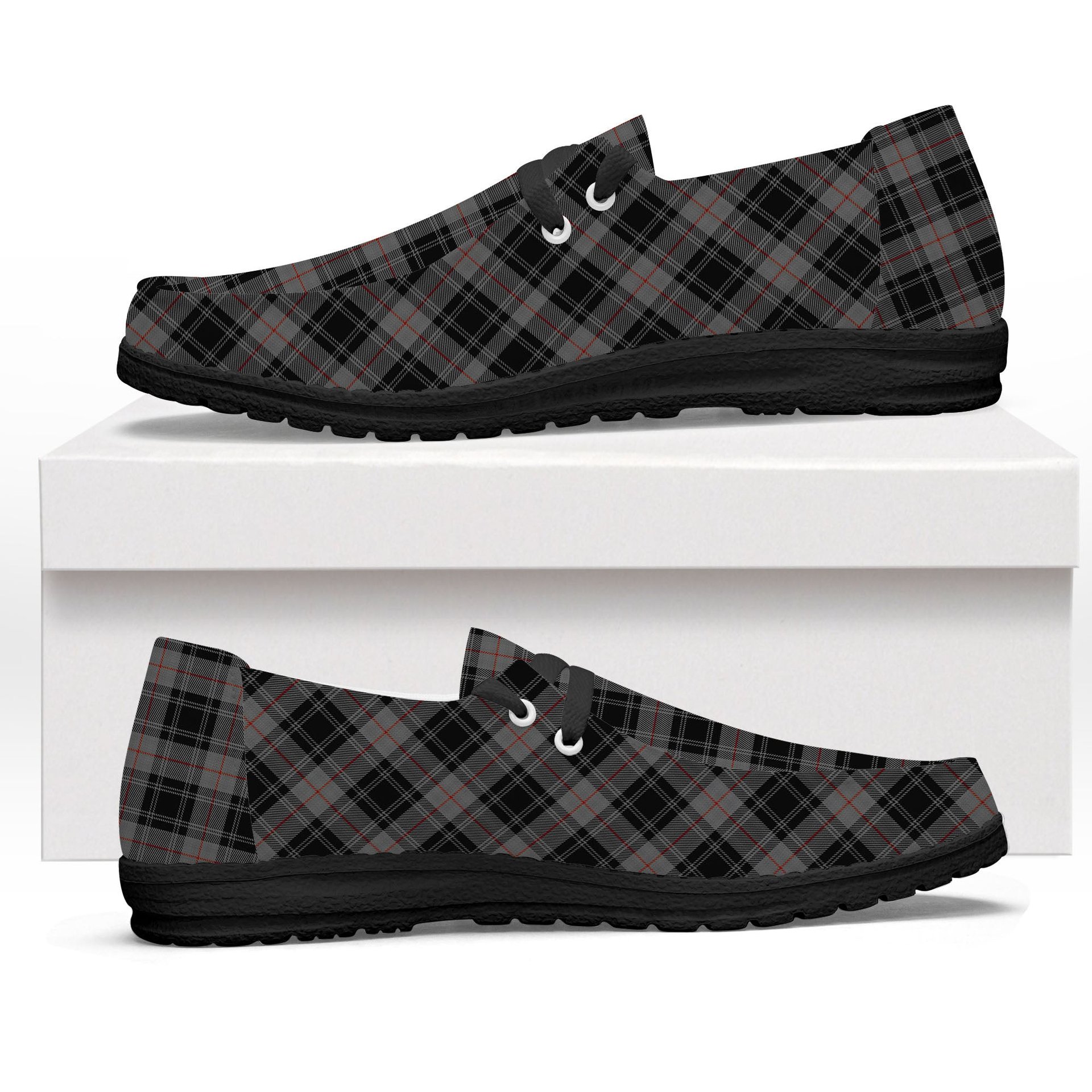 ScotsTee Shop Scottish Moffat Modern Tartan Plaid Canvas Loafer Shoes