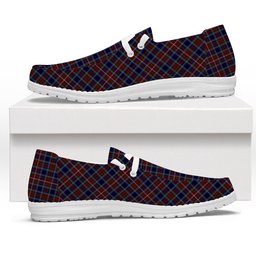 ScotsTee Shop Scottish Moon Georgia USA Tartan Plaid Canvas Loafer Shoes