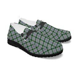 ScotsTee Shop Scottish Milne dress green Tartan Plaid Canvas Loafer Shoes