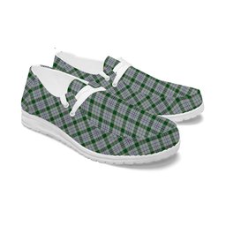 ScotsTee Shop Scottish Milne dress green Tartan Plaid Canvas Loafer Shoes