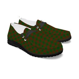 ScotsTee Shop Scottish Menzies Tartan Plaid Canvas Loafer Shoes