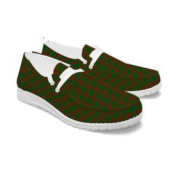 ScotsTee Shop Scottish Menzies Tartan Plaid Canvas Loafer Shoes