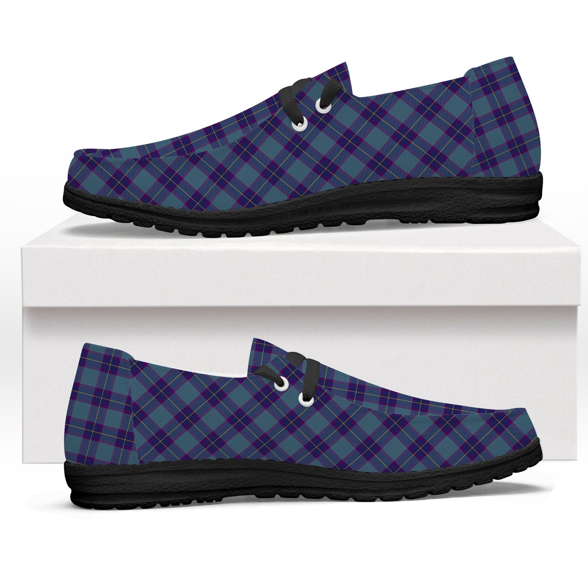 ScotsTee Shop Scottish Peacock Samantha Tartan Plaid Canvas Loafer Shoes