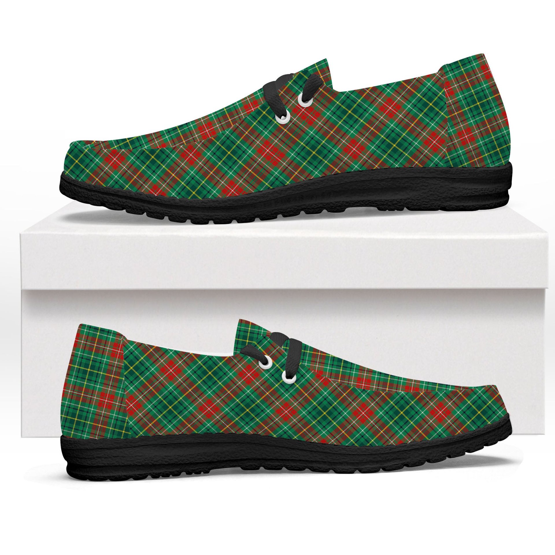 ScotsTee Shop Scottish Muirhead Modern Tartan Plaid Canvas Loafer Shoes