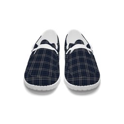 ScotsTee Shop Scottish Navy Formal Dress Tartan Plaid Canvas Loafer Shoes