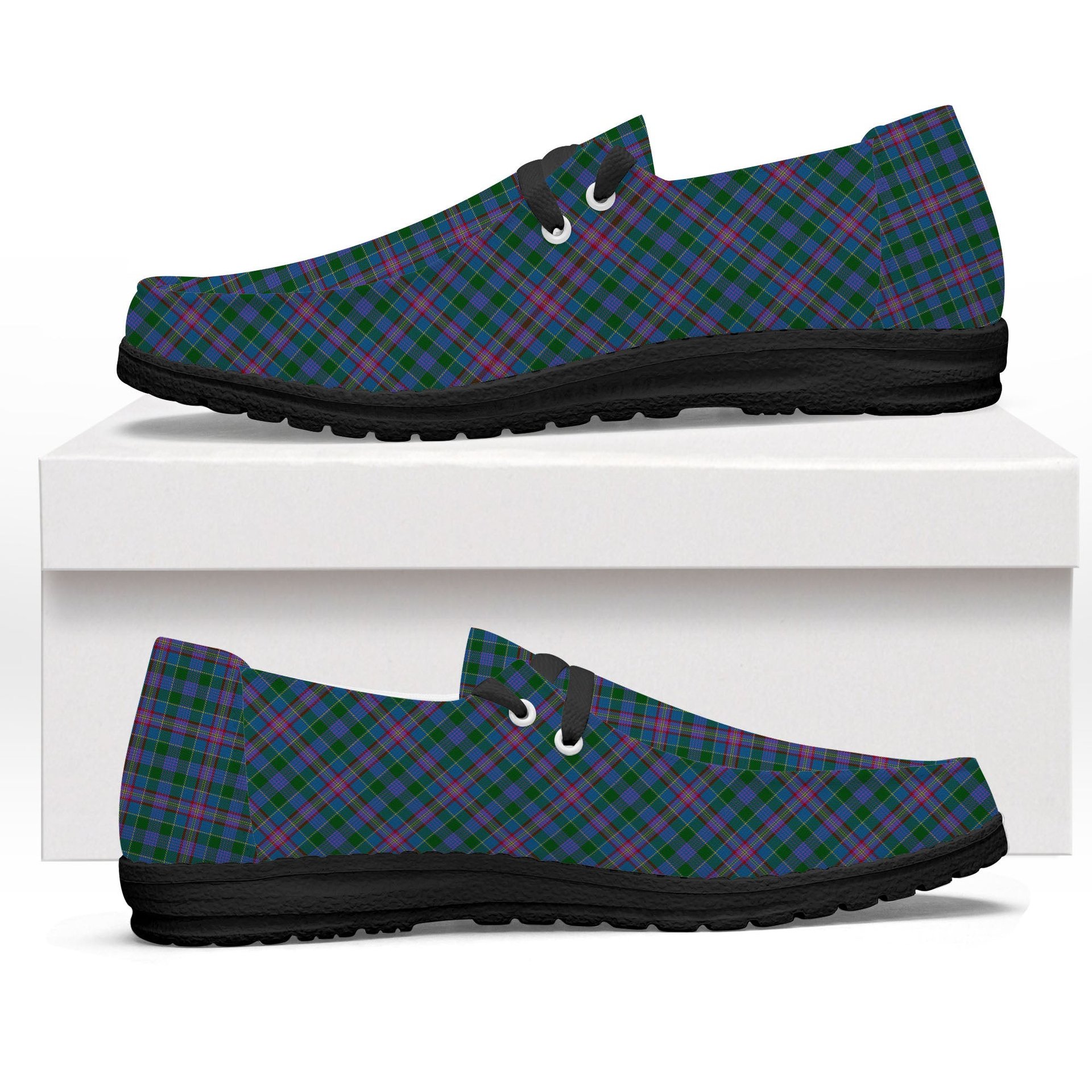 ScotsTee Shop Scottish Pitcairn Heritage Hunting Tartan Plaid Canvas Loafer Shoes