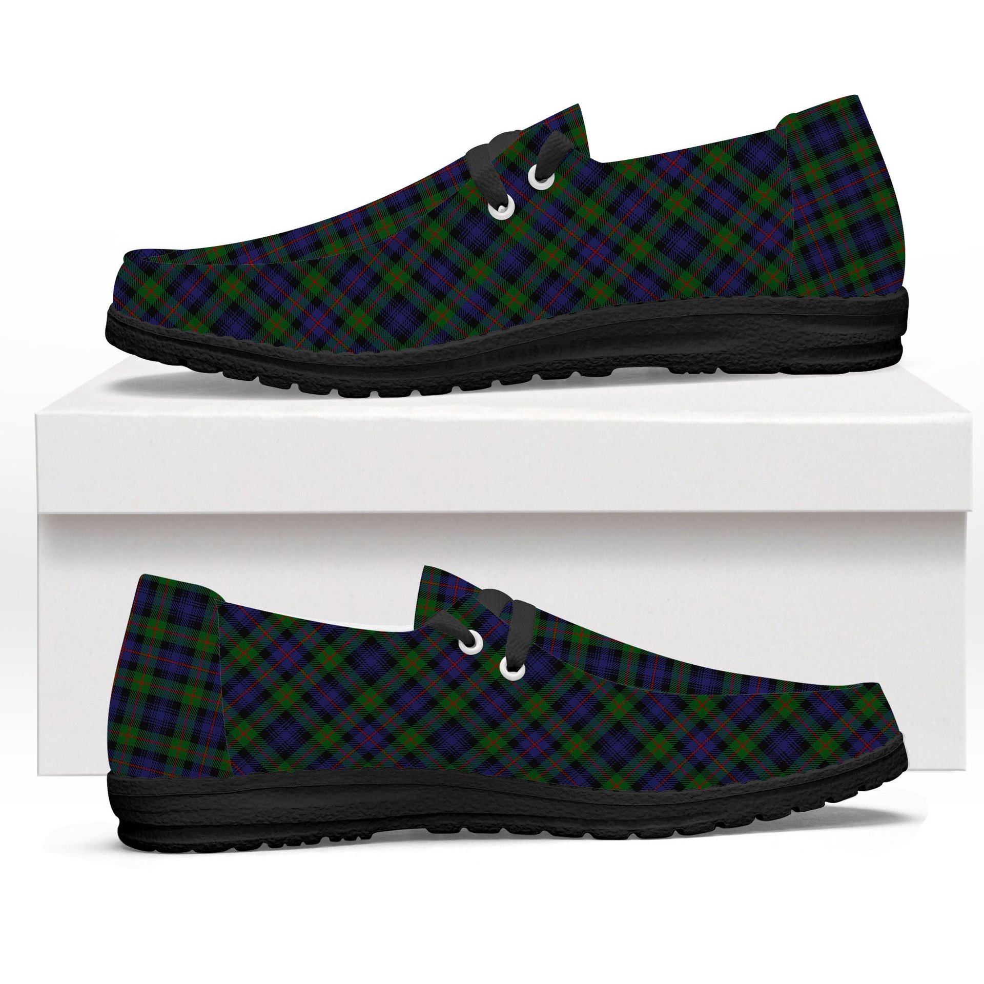 ScotsTee Shop Scottish Murray of Atholl Tartan Plaid Canvas Loafer Shoes