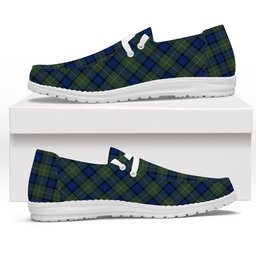 ScotsTee Shop Scottish Muir Modern Tartan Plaid Canvas Loafer Shoes