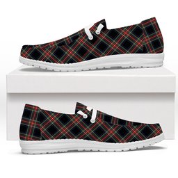 ScotsTee Shop Scottish Stewart Black Modern Tartan Plaid Canvas Loafer Shoes