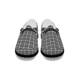 ScotsTee Shop Scottish Scott Black and White Modern Tartan Plaid Canvas Loafer Shoes