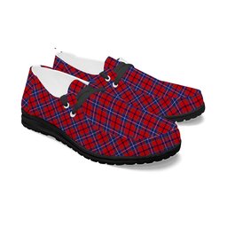 ScotsTee Shop Scottish Wishart Tartan Plaid Canvas Loafer Shoes