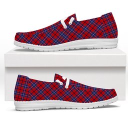 ScotsTee Shop Scottish Wishart Tartan Plaid Canvas Loafer Shoes
