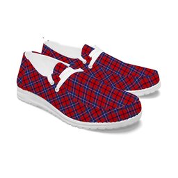 ScotsTee Shop Scottish Wishart Tartan Plaid Canvas Loafer Shoes
