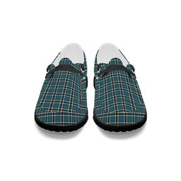 ScotsTee Shop Scottish Thomson Blue Ancient Clan Tartan Plaid Canvas Loafer Shoes