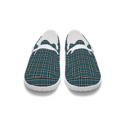 ScotsTee Shop Scottish Thomson Blue Ancient Clan Tartan Plaid Canvas Loafer Shoes