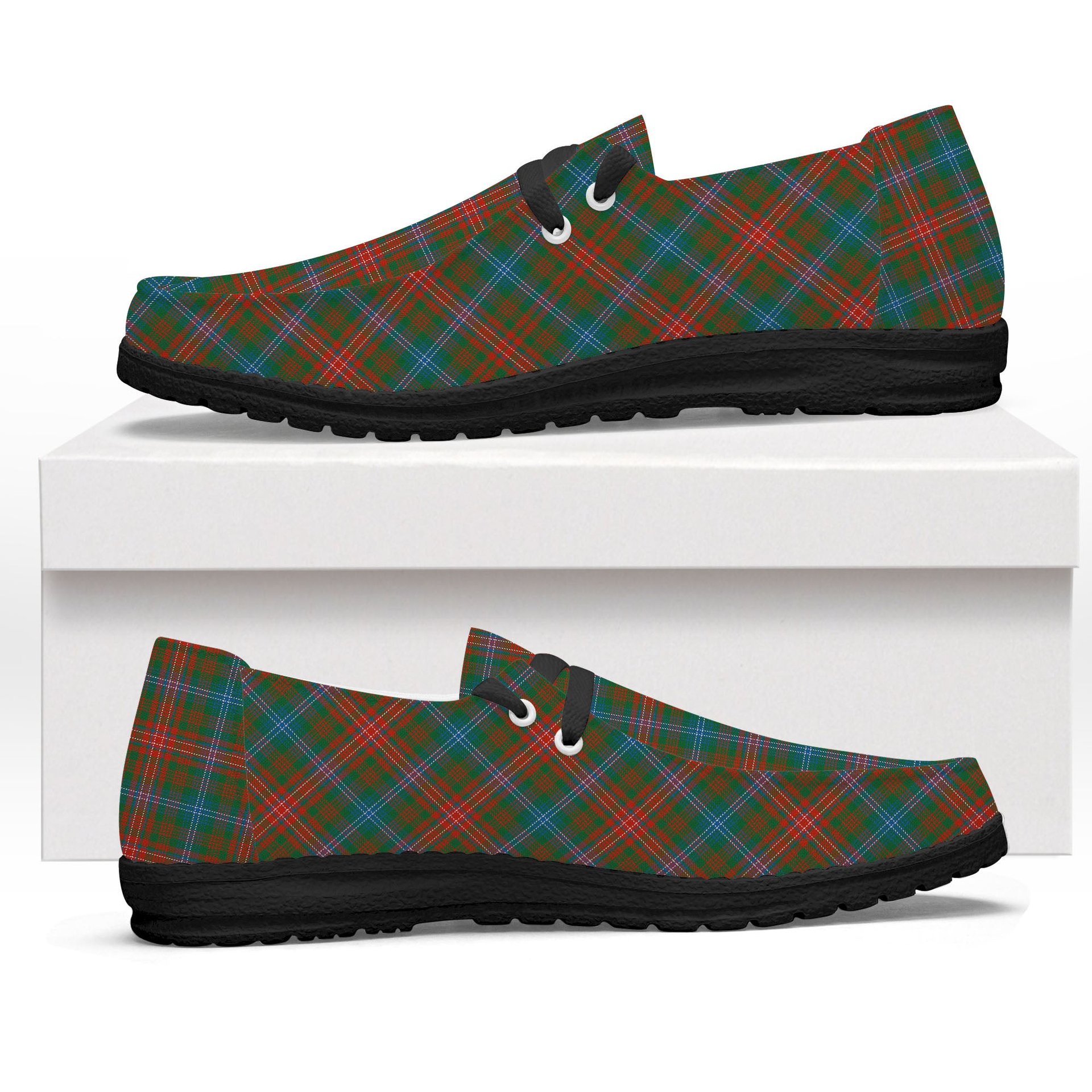 ScotsTee Shop Scottish Wilson Janet Ancient Clan Tartan Plaid Canvas Loafer Shoes
