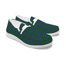 ScotsTee Shop Scottish Turnbull Hunting SC Tartan Plaid Canvas Loafer Shoes