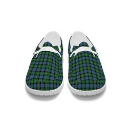 ScotsTee Shop Scottish Sinclair of Ulster Ancient Tartan Plaid Canvas Loafer Shoes