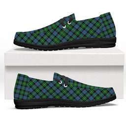 ScotsTee Shop Scottish Sinclair of Ulster Ancient Tartan Plaid Canvas Loafer Shoes