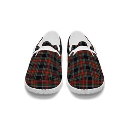 ScotsTee Shop Scottish Stewart Black Tartan Plaid Canvas Loafer Shoes