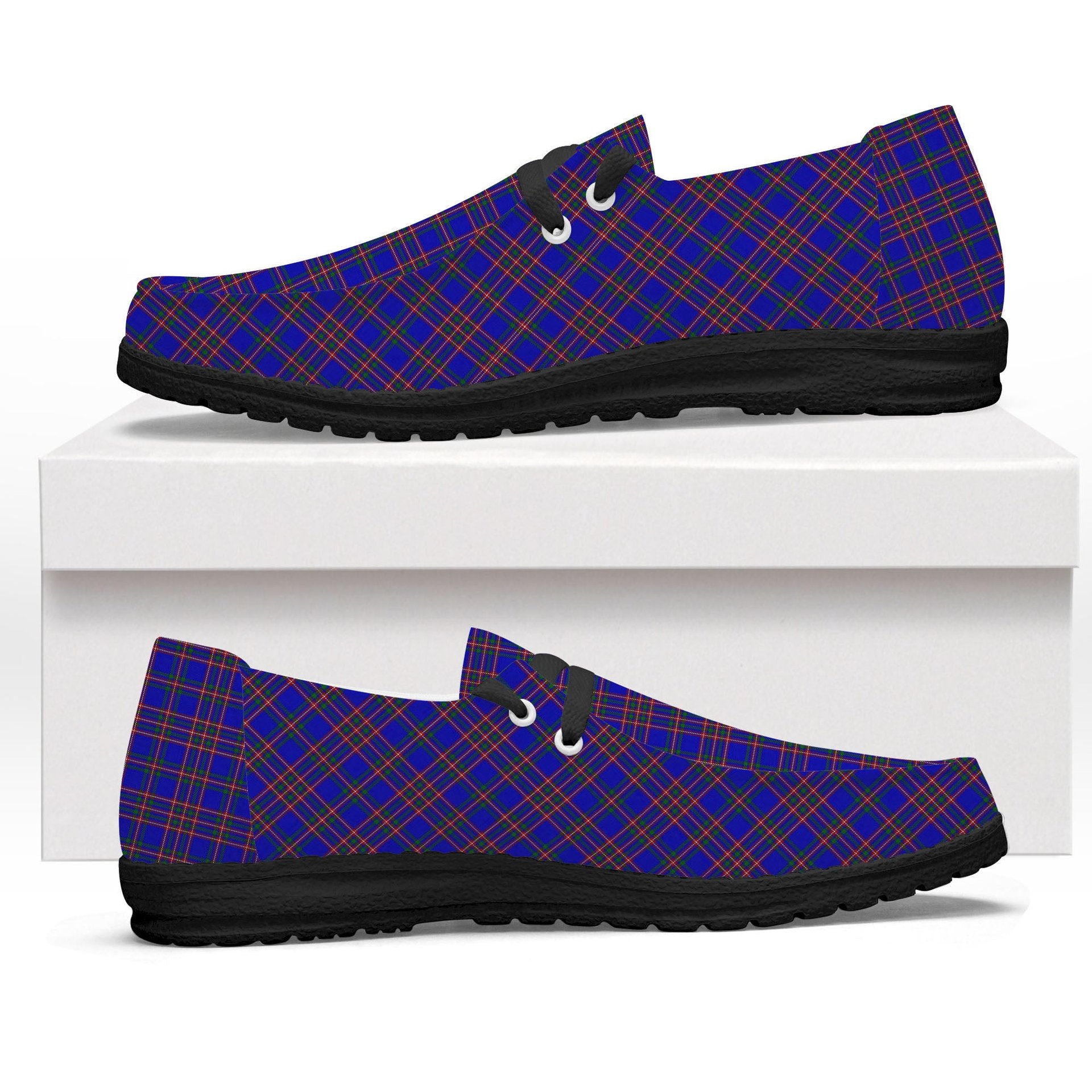 ScotsTee Shop Scottish Yamaue Tartan Plaid Canvas Loafer Shoes