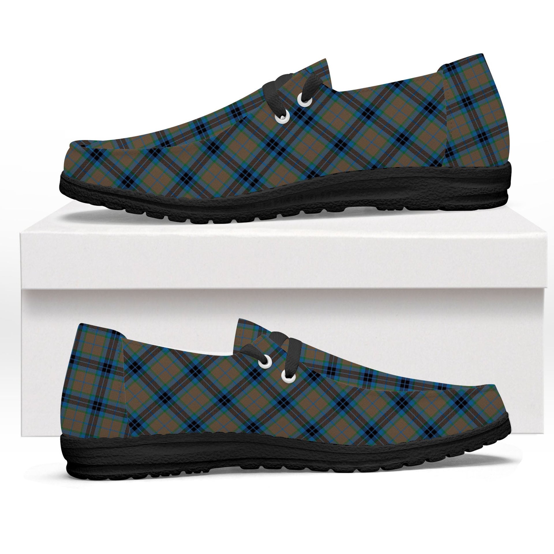 ScotsTee Shop Scottish Thompson Hunting Ancient Tartan Plaid Canvas Loafer Shoes