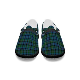 ScotsTee Shop Scottish Stephenson Hunting Red Stripe Tartan Plaid Canvas Loafer Shoes