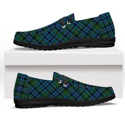 ScotsTee Shop Scottish Stephenson Hunting Red Stripe Tartan Plaid Canvas Loafer Shoes