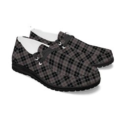 ScotsTee Shop Scottish Thompson Society Grey Tartan Plaid Canvas Loafer Shoes