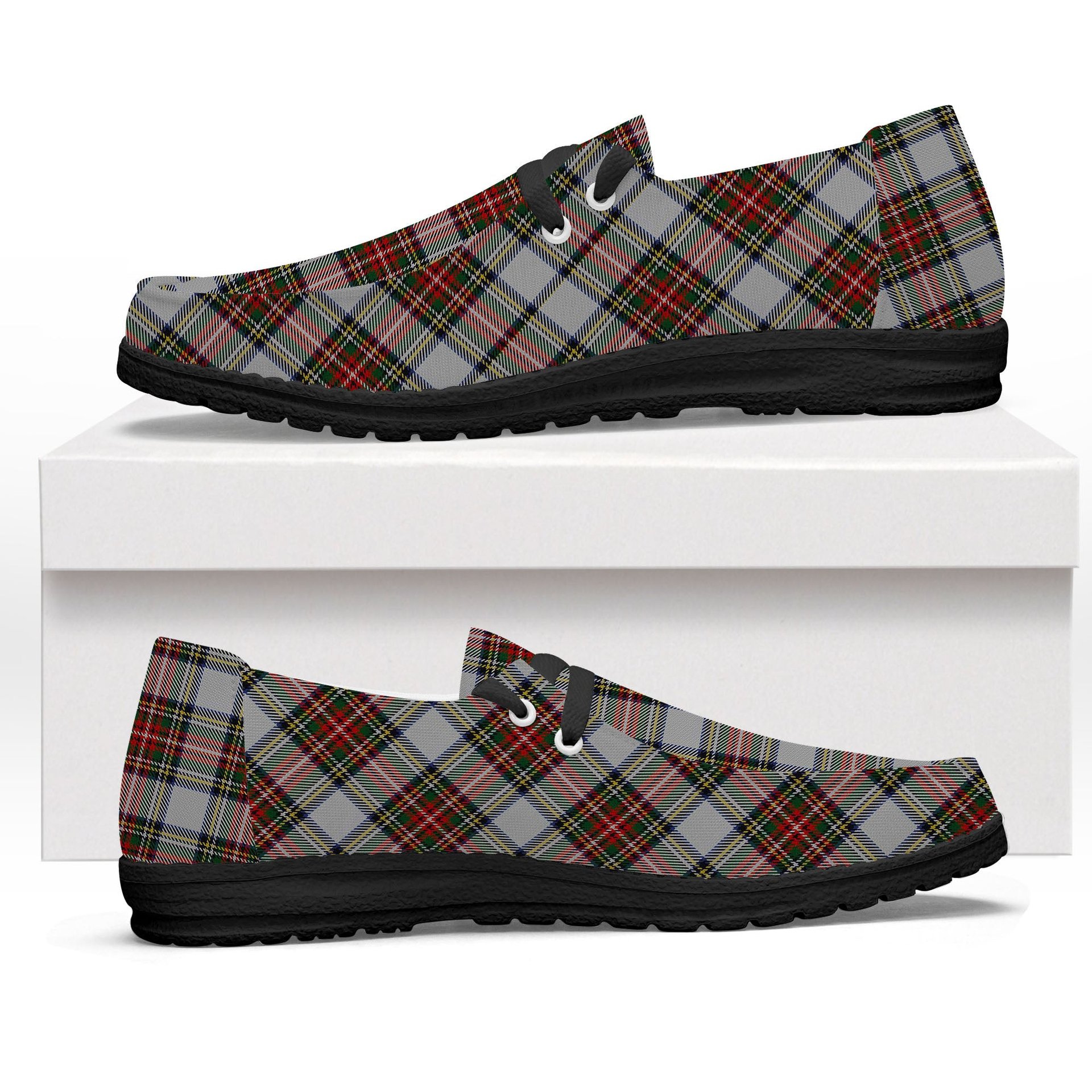 ScotsTee Shop Scottish Stewart Dress Tartan Plaid Canvas Loafer Shoes