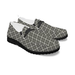 ScotsTee Shop Scottish Scott Black and White Ancient Tartan Plaid Canvas Loafer Shoes