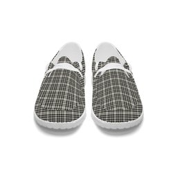 ScotsTee Shop Scottish Scott Black and White Ancient Tartan Plaid Canvas Loafer Shoes