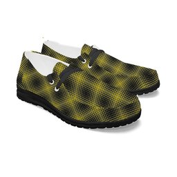 ScotsTee Shop Scottish Yamaguchi Tsutomu Tartan Plaid Canvas Loafer Shoes