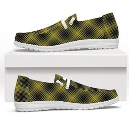 ScotsTee Shop Scottish Yamaguchi Tsutomu Tartan Plaid Canvas Loafer Shoes