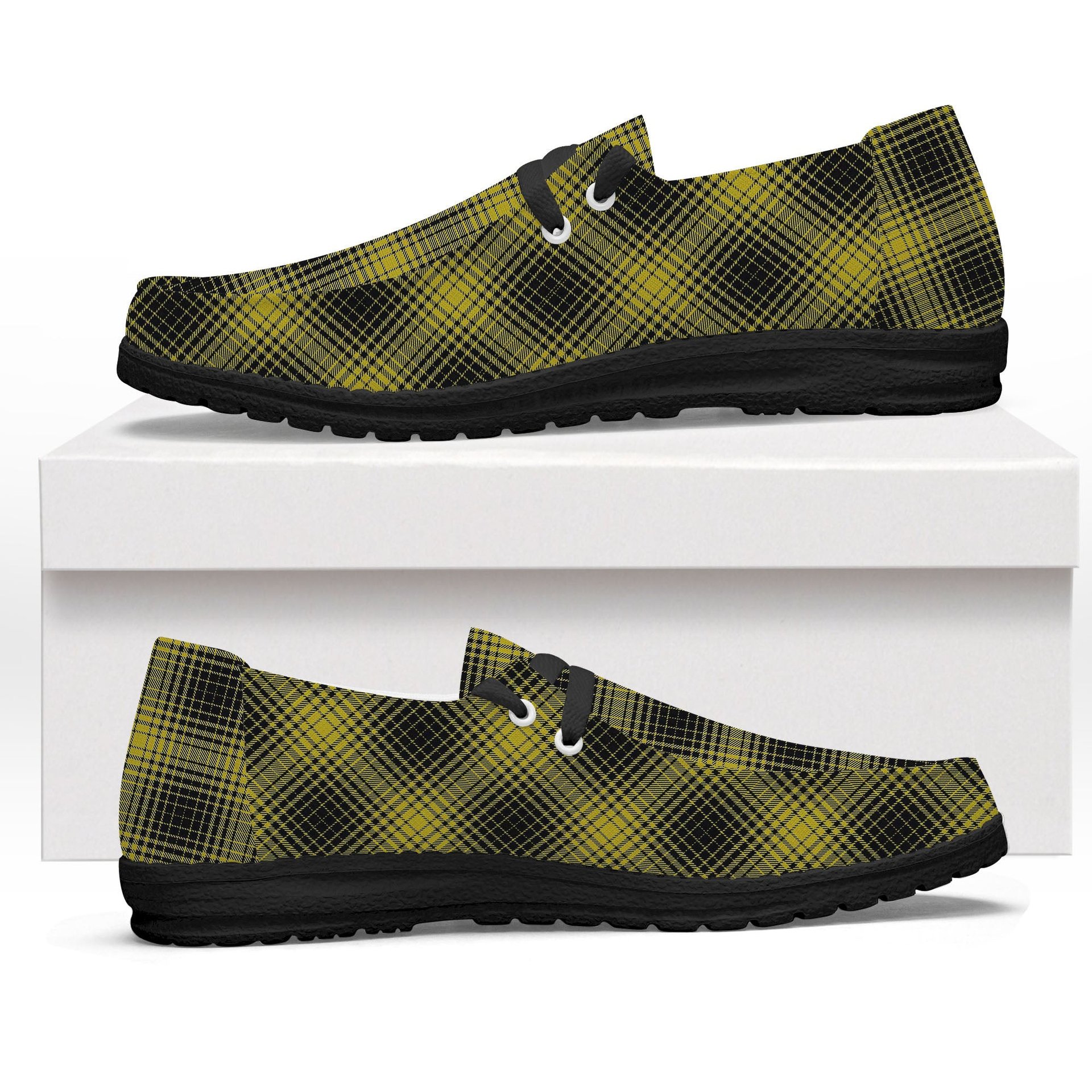 ScotsTee Shop Scottish Yamaguchi Tsutomu Tartan Plaid Canvas Loafer Shoes
