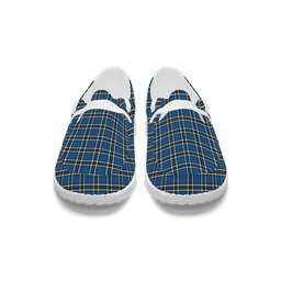 ScotsTee Shop Scottish Thomson Blue Modern Clan Tartan Plaid Canvas Loafer Shoes