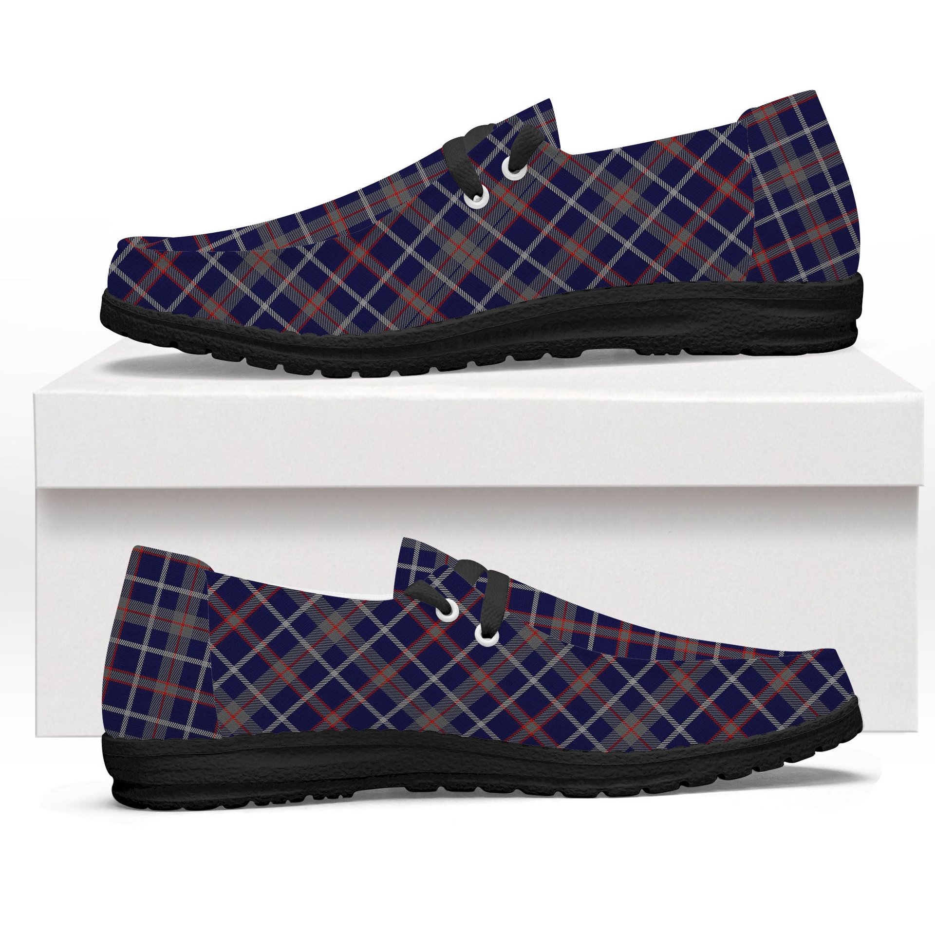 ScotsTee Shop Scottish Yamaha Marine Best In Class Tartan Plaid Canvas Loafer Shoes