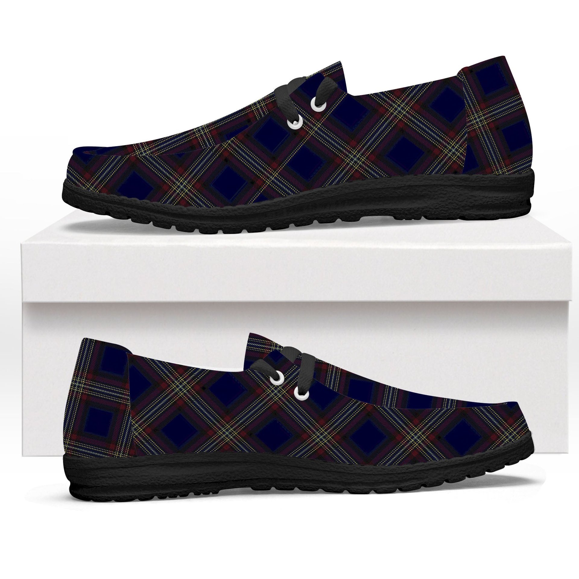 ScotsTee Shop Scottish York Regional Police Tartan Plaid Canvas Loafer Shoes