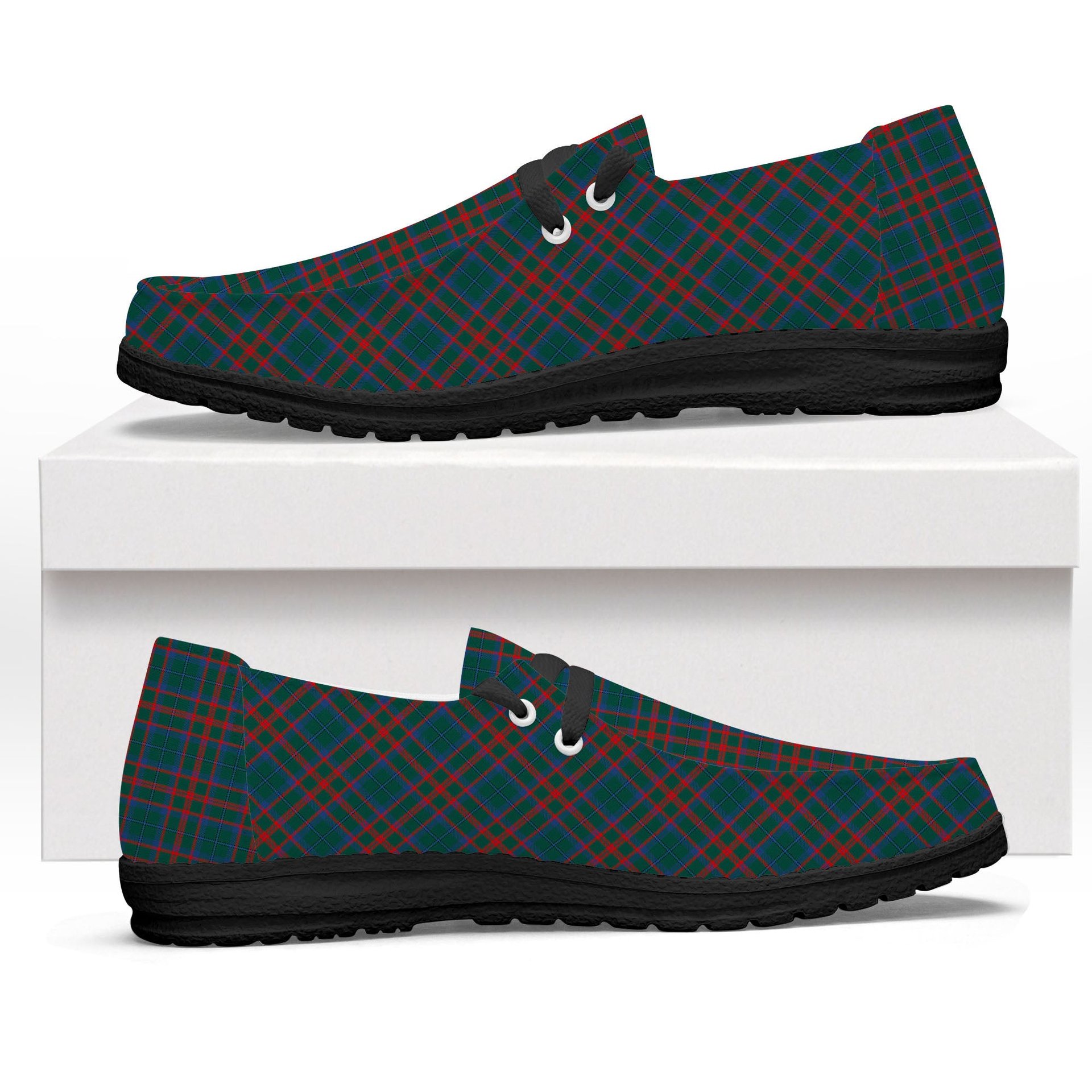 ScotsTee Shop Scottish Shaw of Tordarroch Hunting Modern Tartan Plaid Canvas Loafer Shoes