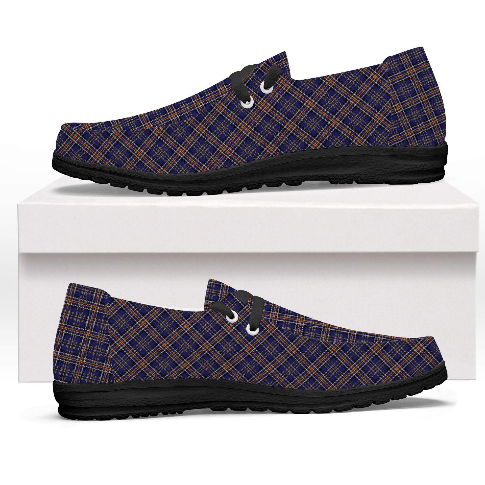 ScotsTee Shop Scottish Ruxton Dress Tartan Plaid Canvas Loafer Shoes